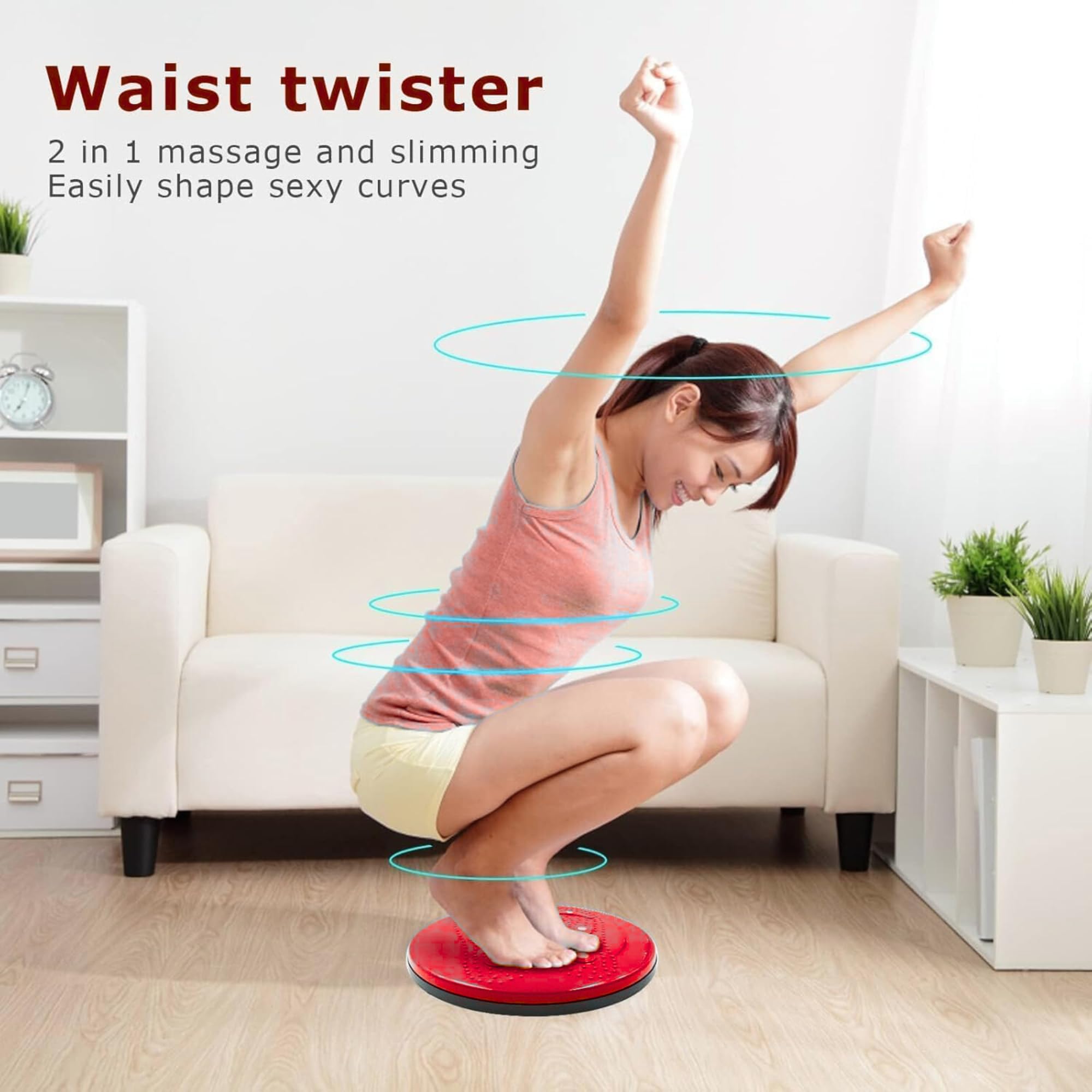 Shopeleven Tummy Twister | Abs Roller & Tummy Shaper for Women & Men | Abdominal ABS Exerciser Body Fat Burner Slimming Machine with Non-Slip Surface 2