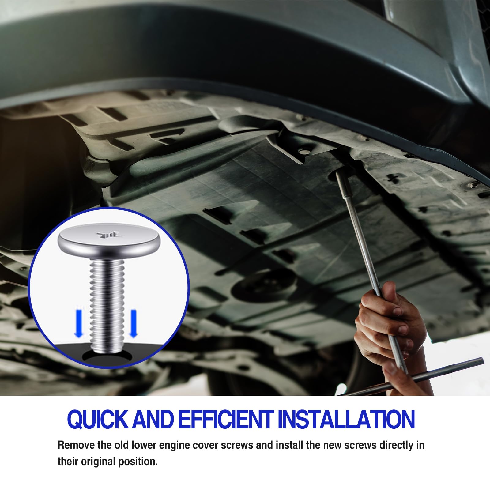 14PCS Engine Splash Shield Hardware Kit – Under Engine Cover Bolts & Clips for Skid Plate & Oil Pan Protection – Replaces 90105-TBA-A00, 90674-TY2-A01