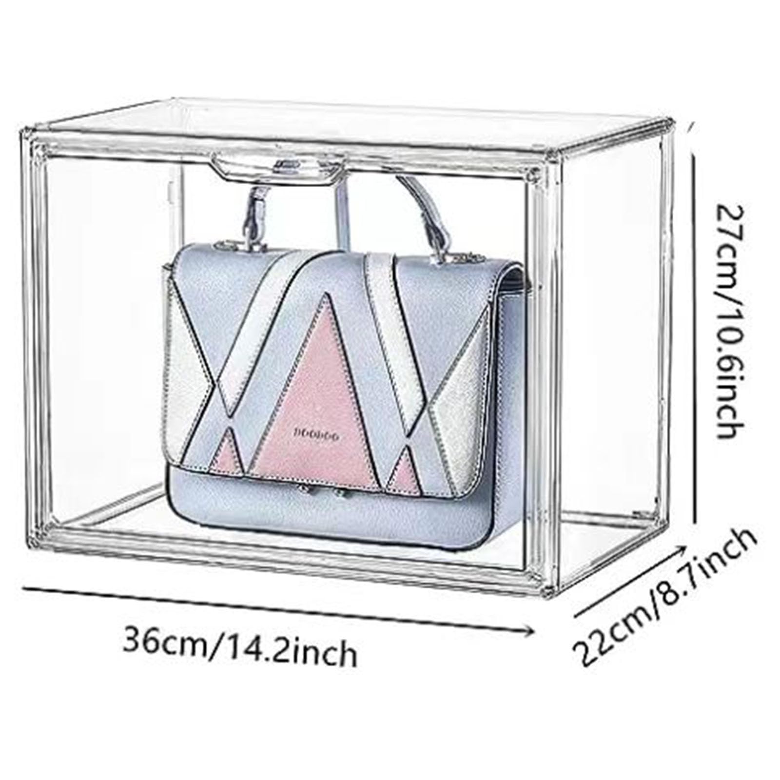 Scatola di plastica acrilica, Trasparente impilabile con porta magnetica, Per i giocattoli, Collezione, Cosmetici, Scarpe, Libri (3)