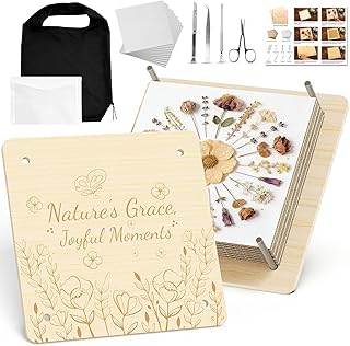 zunmial Flower Press Kit–Craft Kits 11" x 11" Large 10 Layers Wooden Flower Presser for Adults & Teens DIY Bouquet Preservation,Dried Flowers Art,Preservation for Bookmark Frame Wedding Flowers Drying