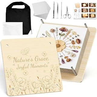zunmial Flower Press Kit–Craft Kits 11" x 11" Large 10 Layers Wooden Flower Presser for Adults & Teens DIY Bouquet Preservation,Dried Flowers Art,Preservation for Bookmark Frame Wedding Flowers Drying - Amazon product rated Grade A