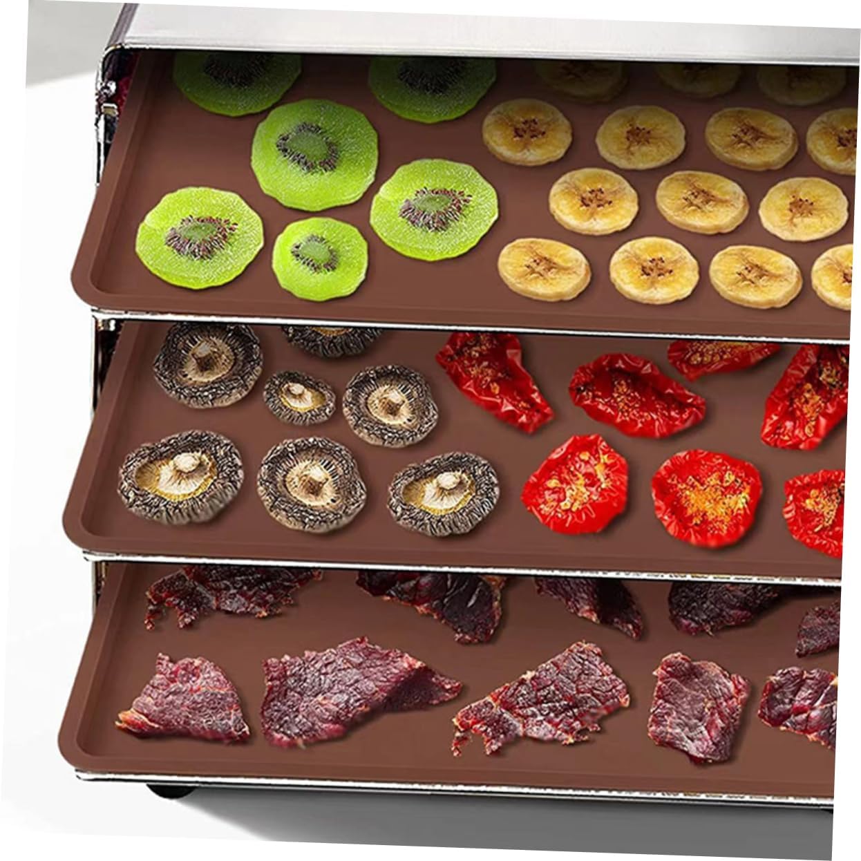 4pcs Food-grade Silicone Dehydrator Mats Nonstick Reusable Tray for Home Drying Compatible Dehydrators Ovens Easy to Clean Safe for Food