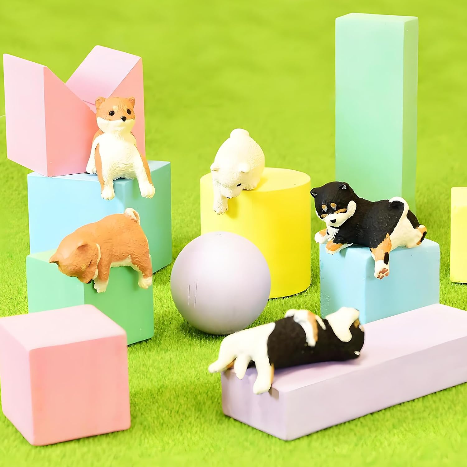 Puppy Blind Box - Shiba Inu Series, Kawaii Dog Figures (5 Pack), Japanese Style Cute Dog Miniatures, Collectible Animal Toys, Dog Statue for Birthday Gift & Desk Decor, Full Set