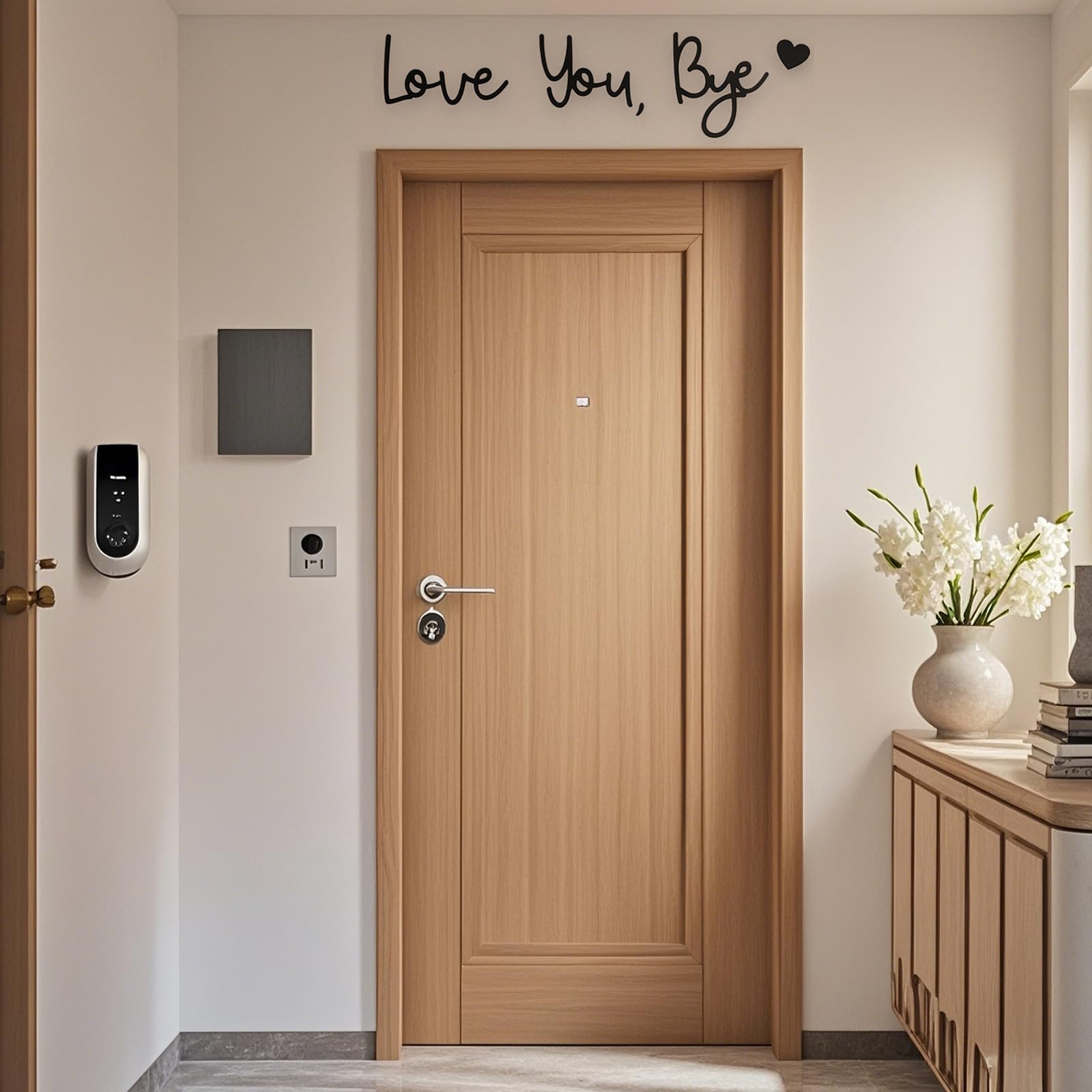 Twinsun Love You Bye Above Door Sign, Modern Black Letter Sign Wall Art, 15cm x 14cm - Image 4