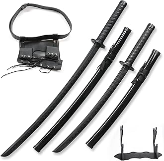 RTCT Polypropylene Training Katana Sword high Toughness Cosplay, Shooting Props,The Set Includes a Belt and Knife Holder for The Long and Short Dual Knives.