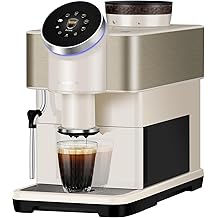 Dr.coffee H1 Fully Automatic Coffee Machine, Bean To Cup Coffee Machine, Espresso Coffee Maker With Steam Wand, 6 Customized Beverages For Home Use, Cream White