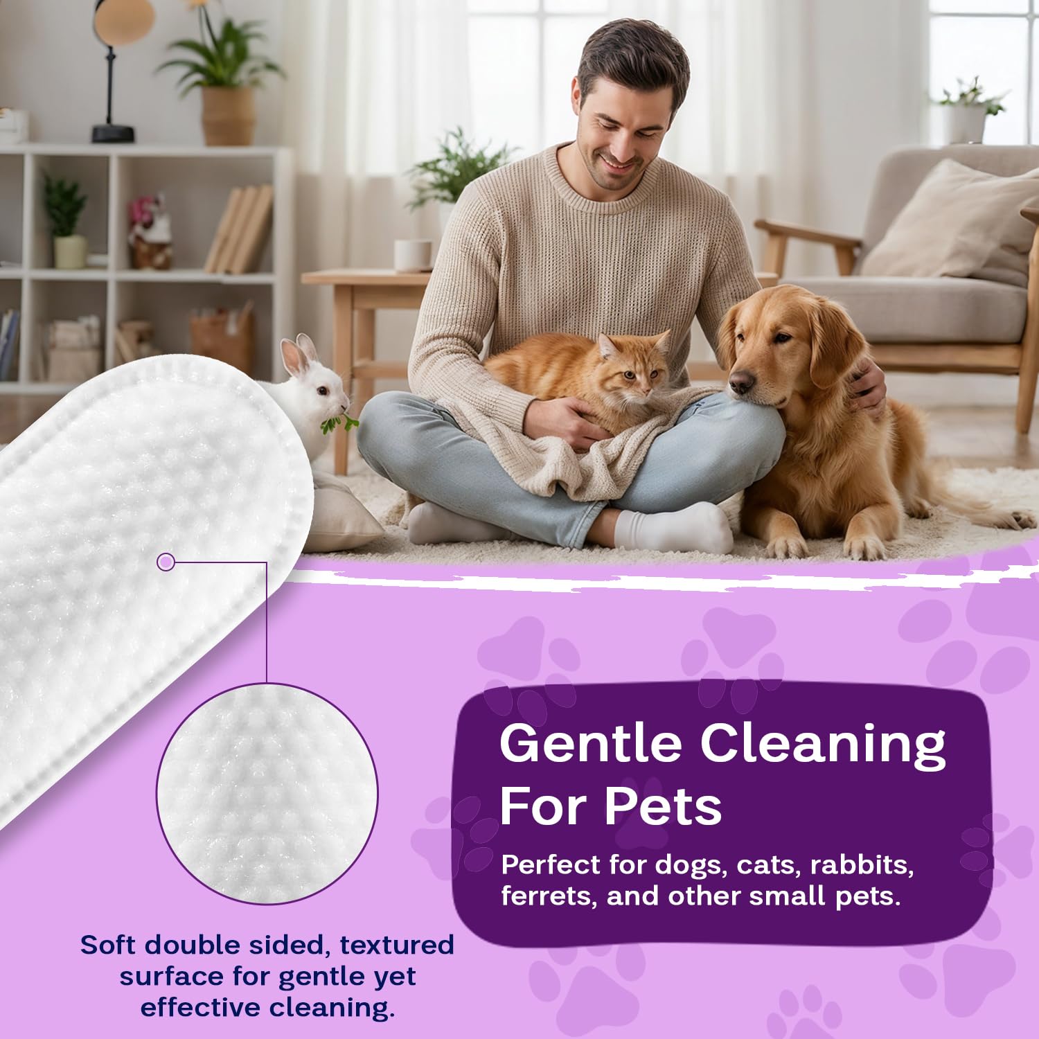 Dental Wipes Mint Scented – Best Dog Teeth Cleaning, Dog Dental Wipes for Dogs Teeth, Finger Toothbrush for Dogs and Cats, Oral Care, Remove Plaque, Tartar & Bad Breath – 50 Count - image 6