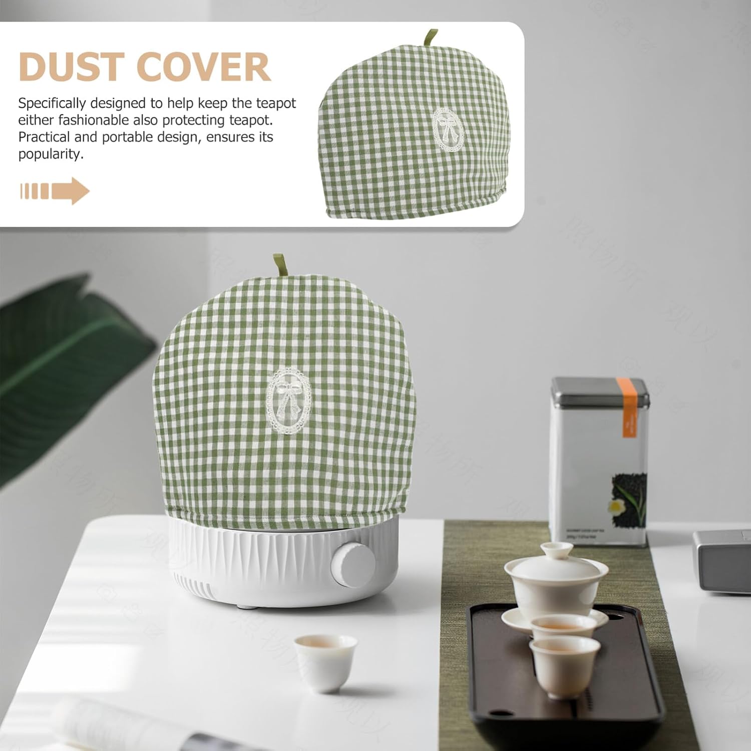 Cabilock 2pcs Teapot Protector Cover Tea Cozy Printing Design for Dust Prevention and Warmth for Home and Travel Use
