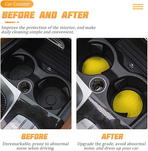 Miniatura 3 de AICEL Paquete de 4 posavasos para automóvil, universales de 2.75 pulgadas, antideslizantes, con cristales de hielo, flores, a prueba de golpes,