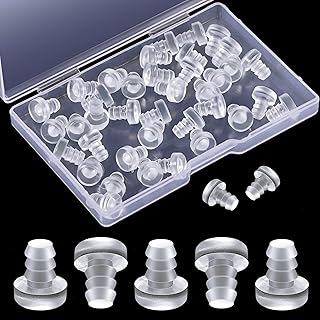 40 Pcs Glass Top Table Bumpers with Stem 3/16 Inch - 5 mm Clear Rubber Spacers Anti Slip Pads for Table Furniture Cabinet