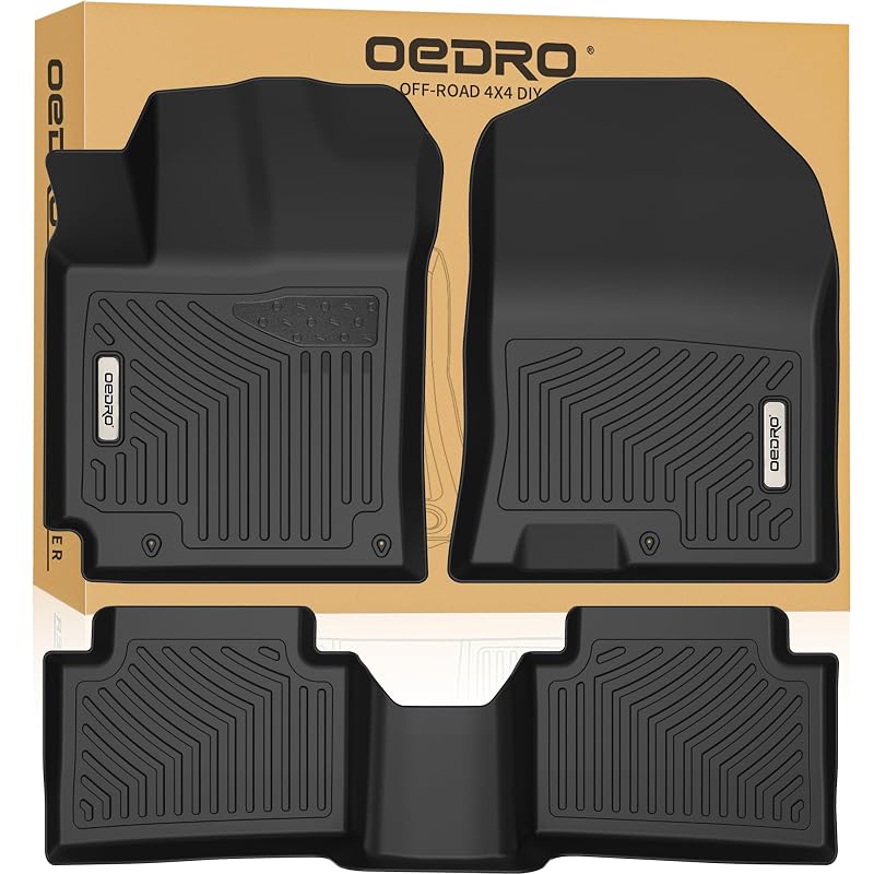 Tapetes automotivos sob medida OEDRO em TPE para Hyundai Kona 2018–2023 e Kona N 2022–2023, preto, 3 peças