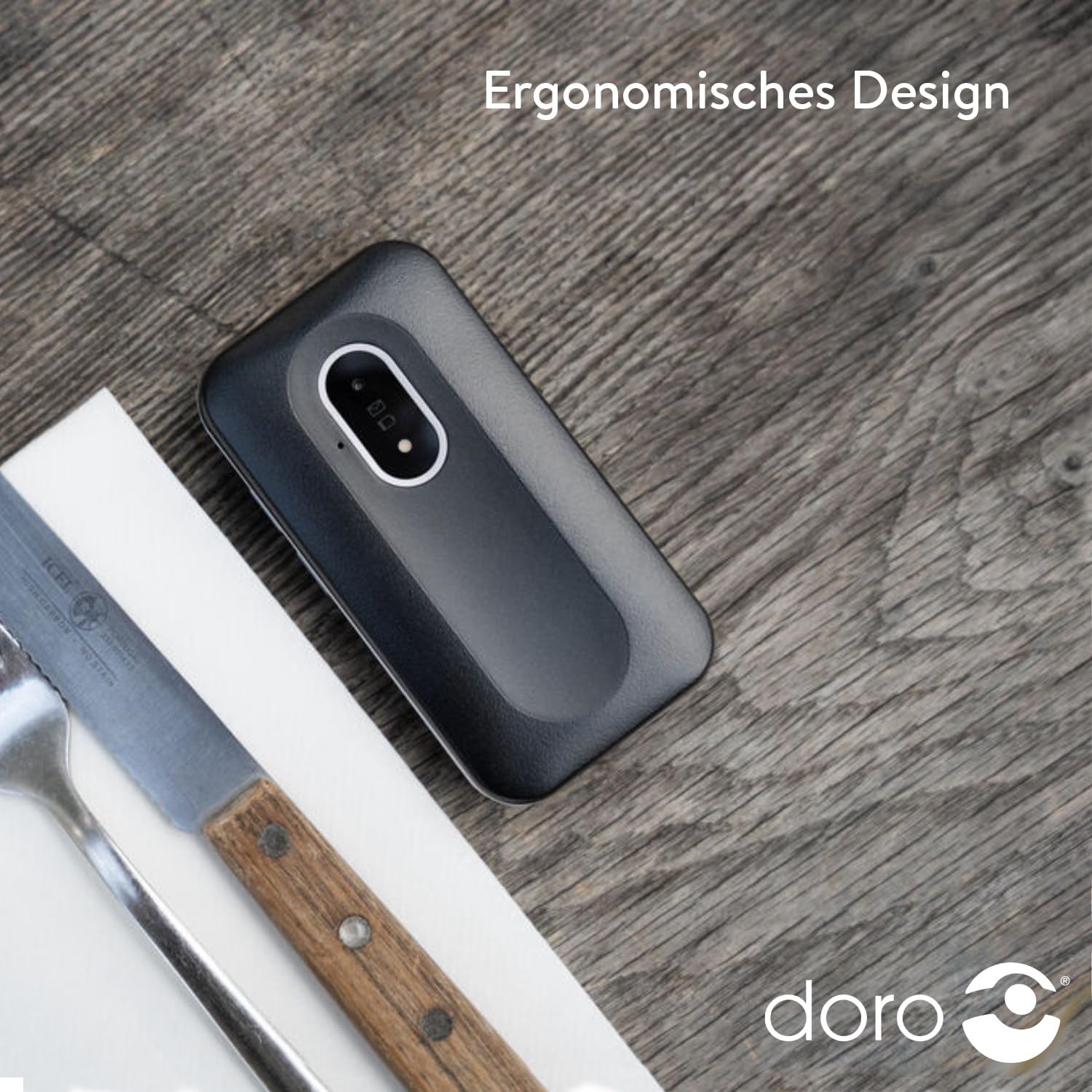 Doro Leva L20 Seniorenhandy, großes Display im Querformat – leistungsstarker HD-Sound – Kamera – Unterstützungstaste mit GPS-Ortung – Basic-Telefon ohne Internet (Schwarz & Weiß)
