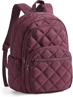 BAGSMART College Laptop Backpack,Cute Travel Backpack for Women,Quilted Computer Bookbag
