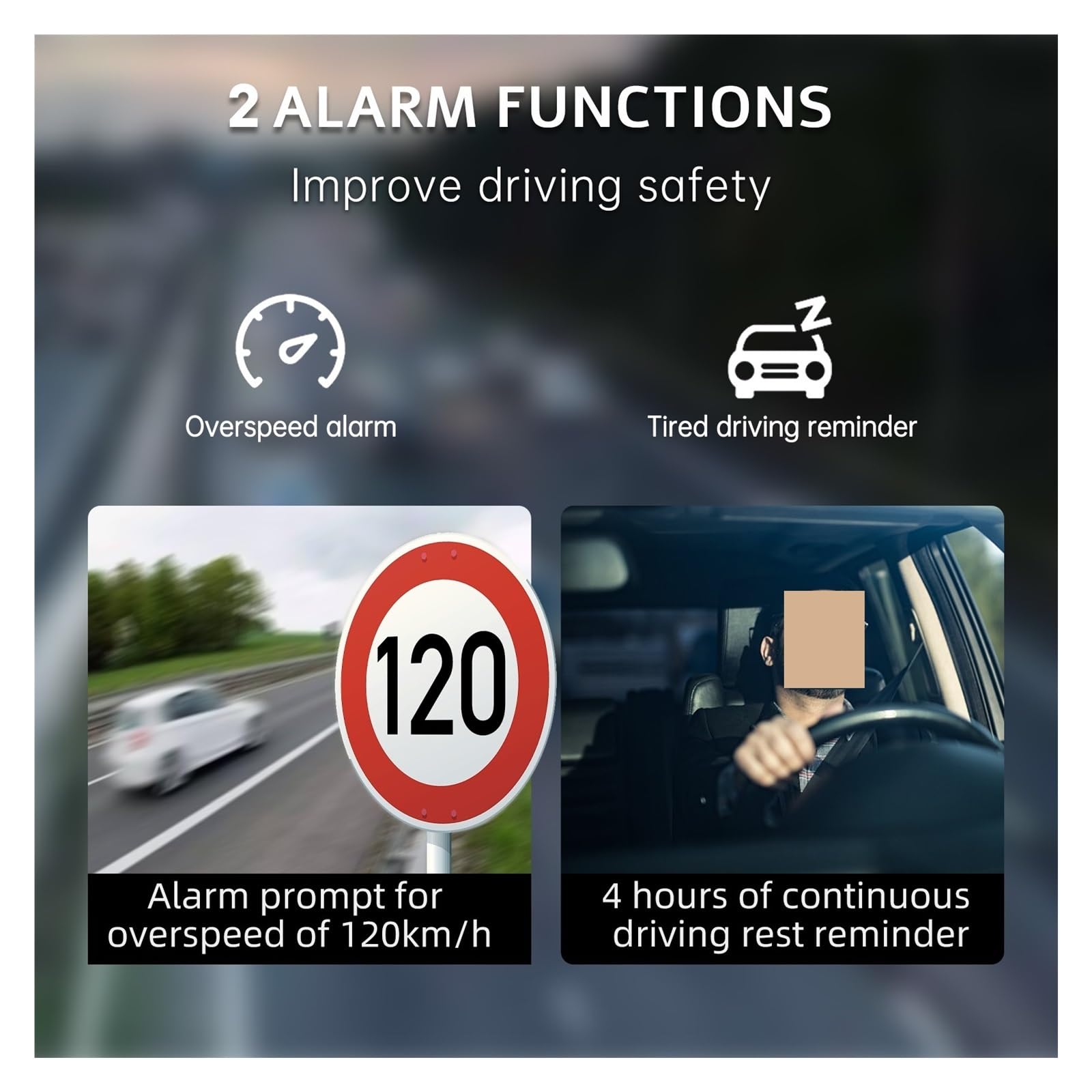 M30 GPS HUD Head Up Display Velocímetro Digital Alarma De Exceso De Velocidad Brújula Fatiga Recordatorio De Conducción Accesorios For Moto Y Coche para todos los vehículos(White)