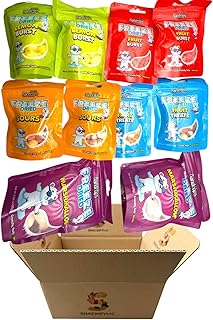 SNACKIFYME Gift Box - 8.8 Ounce Variety Pack of Raindrops Freeze Dried Candy - 10 Pouches of Chewy, Sour, Fruit-Flavored, and Marshmallow Treats - Bulk Snack Box for Parties, Gifts, and Snacking.