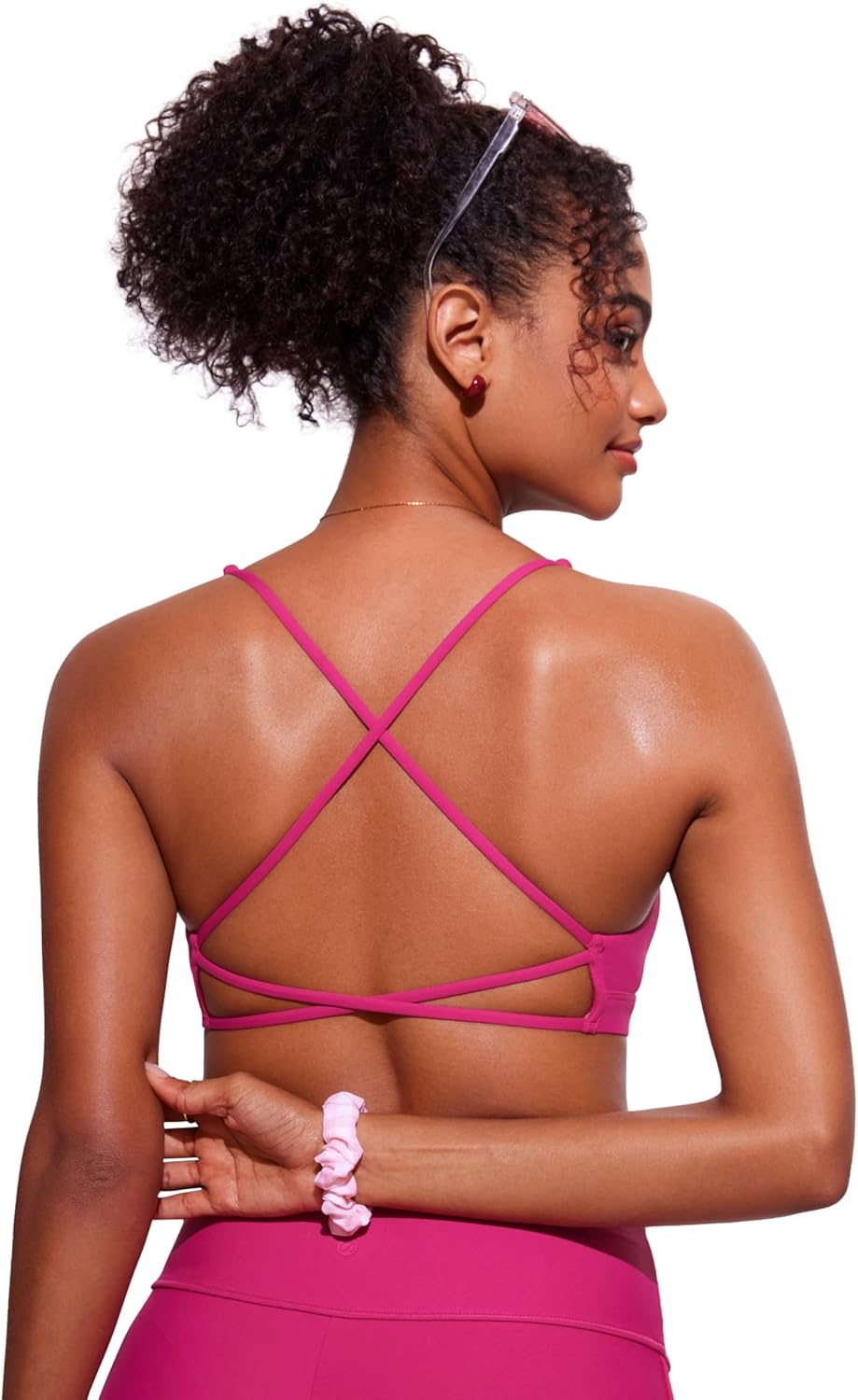 CRZ YOGA Deep V Neck Bikini Tops for Women - Padded Criss Cross Back Triangle Sexy Swim Bathing Suit Bra - Image 2