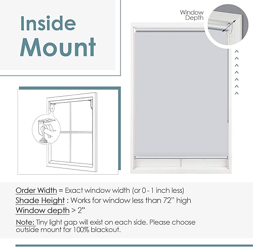 Miniatura 5 de ChrisDowa Persiana enrollable 100% opaca con aislamiento térmico, tela de protección UV. Persiana enrollable opaca total para oficina y hogar. Fácil