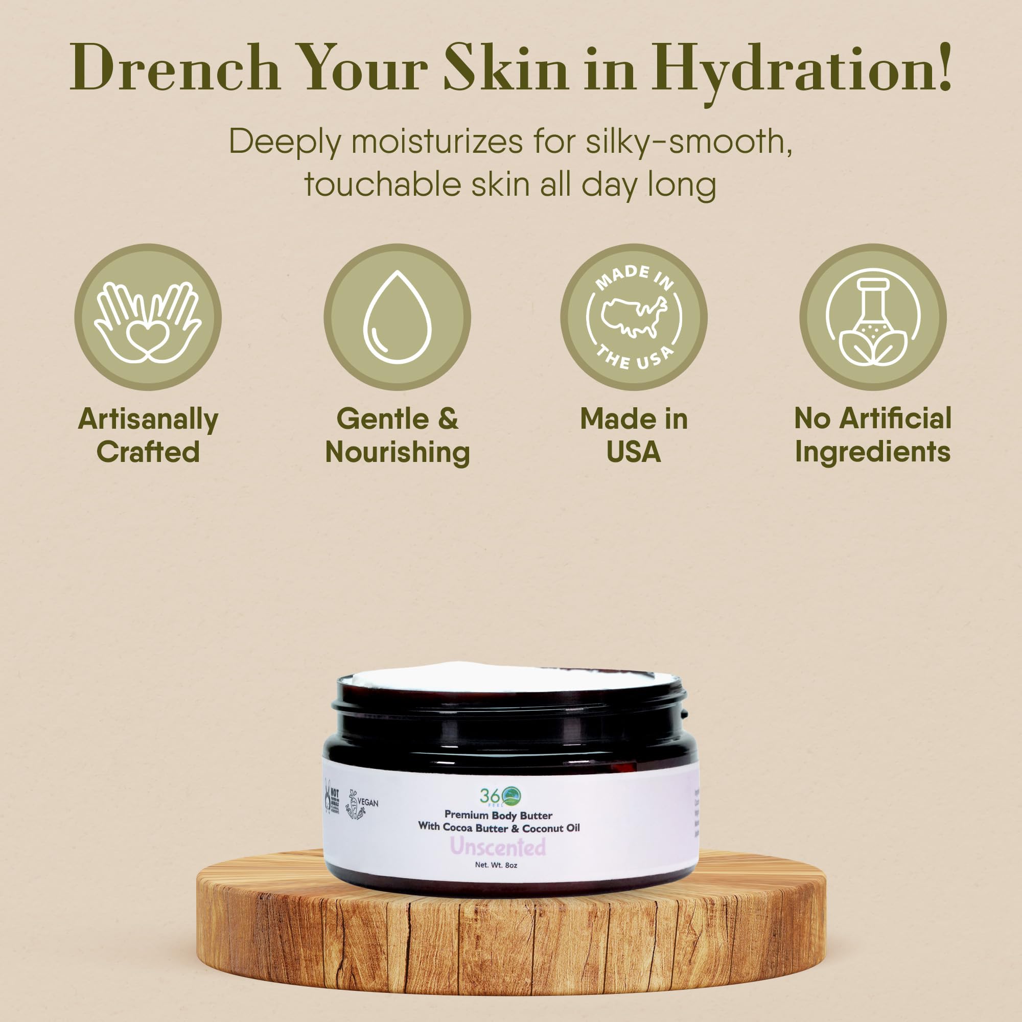 Amazon.com: 360Feel Unscented Body Butter - Nourishing and