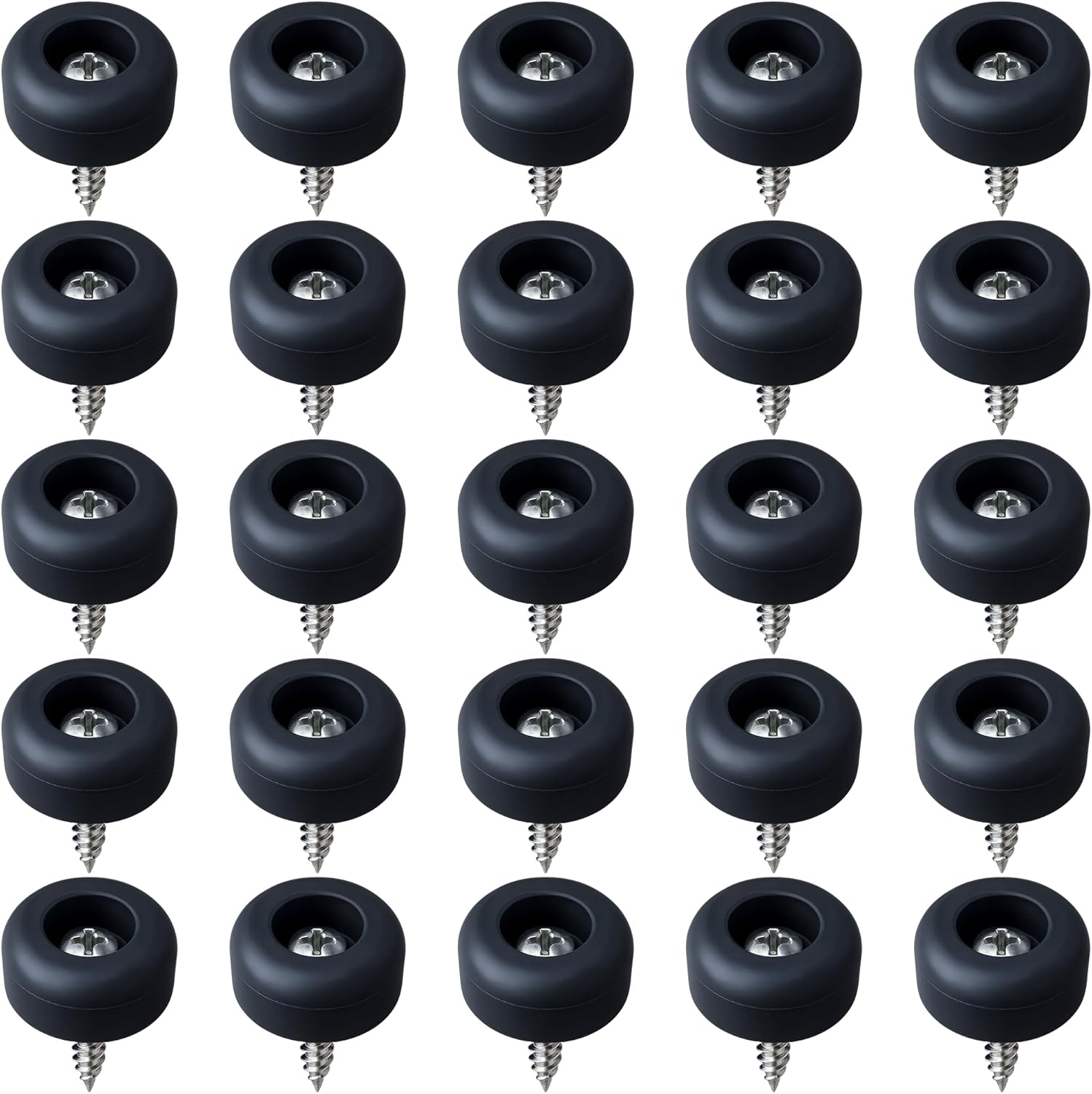 Gluposti 25 Cutting Board Feet with Stainless Screws, 1/2" Soft Non-Slip Rubber Bumpers for Cutting Boards & Electronics