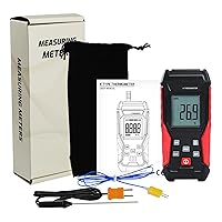 Vista 9 de Termómetro digital tipo K con dos sondas de termopar, -328°F ~ 2501°F Termómetro de termopar de un solo canal, medidor de temperatura HVAC