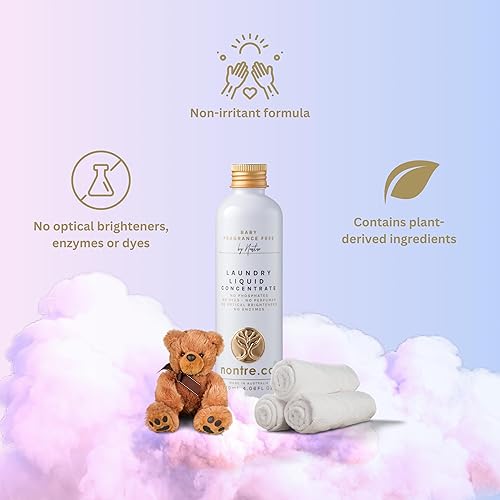 Miniatura 3 de Nontre, concentrado líquido para ropa de bebé, sin fragancia, solución suave, fórmula no irritante, adecuado para pieles sensibles, sin perfume ni