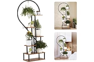 Half Heart Shape Ladder Plant Stand for Indoor and Outdoor