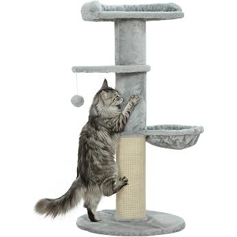 PawHut Cat Scratching Post with Hammock for Cats up to 6 kg 103.5 cm Light