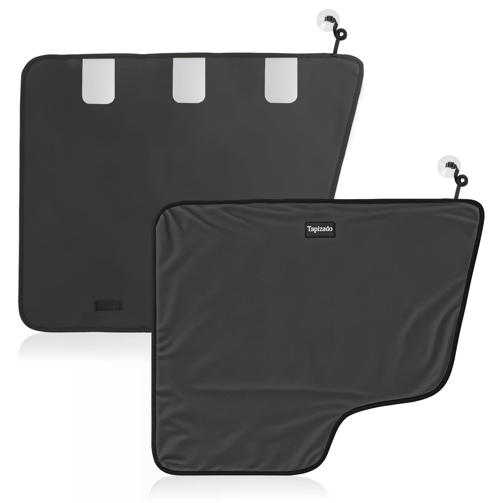Coprisedile per cani in pelle PU per auto - 2 confezioni extra large impermeabili con pannello antigraffio, copertura con ventosa regolabile, adatto per auto, SUV, camion
