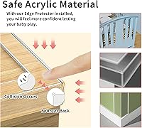 Vista 3 de Protector de Esquinas y Bordes a Prueba de Bebés, Protector Suave y Transparente para Esquinas de Mesas y Muebles y Tope de Seguridad para Puertas