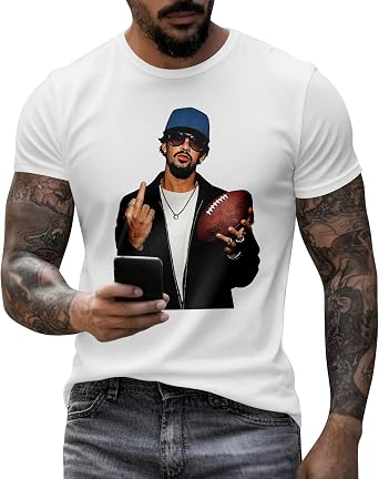Unisex Bunny Bowl Shirt Bowl Merch Tee Bad Graphic Halftime Show Tee Short Sleeves Plus Size Bunny Shirt for Football Fans