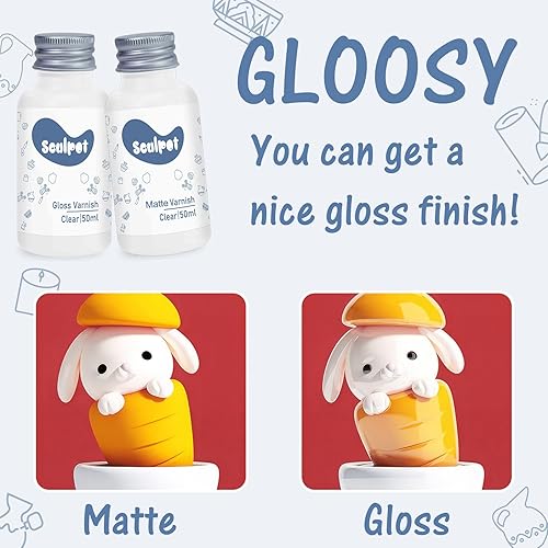 Miniatura 2 de Esmalte de arcilla seca al aire, barniz de arcilla para secado al aire, barniz transparente para cerámica artesanal impermeable y acabado mate