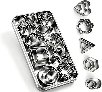 30 Pcs Mini Cookie Cutters Set with Storage Box, Stainless Steel Baking Molds for Cookies Shapes