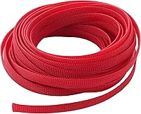 Vista 18 de Bettomshin 1Pc 16.4Ft(5m) Cable Management Sleeve, 5/16"(8mm) Width PET Red Cord Protector, Wire Loom Tube Insulated Split Sleeving for USB Cable