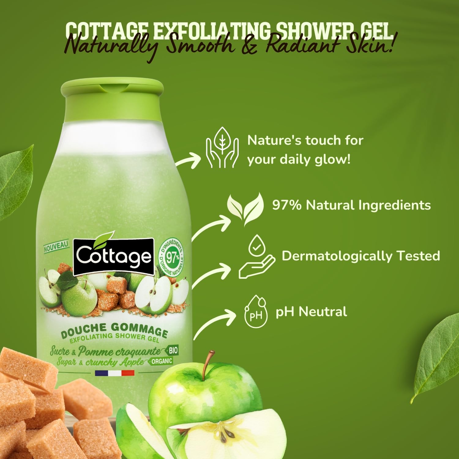 Peeling Peeling - Organiczny cukier i chrupiące jabłko - 97% składników pochodzenia naturalnego