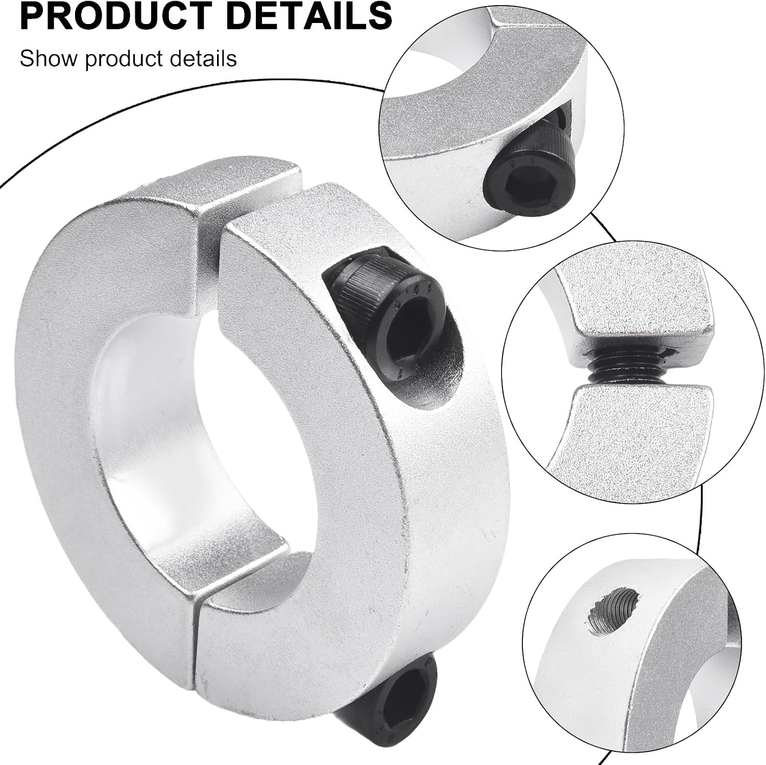 Split Shaft Clamp Collar, Shaft Collar Double Split Clamp-on Carbon Steel With Set Screws For 45Mm 50Mm 55Mm 60Mm Shafts(60mm)