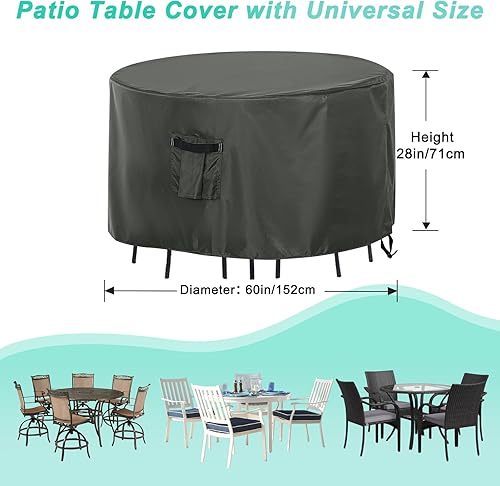 Miniatura 163 de ABCCANOPY Funda universal para mesa auxiliar de patio, para exteriores, pequeña cubierta impermeable y a prueba de polvo, marrón beige, 42 x 24 x 18
