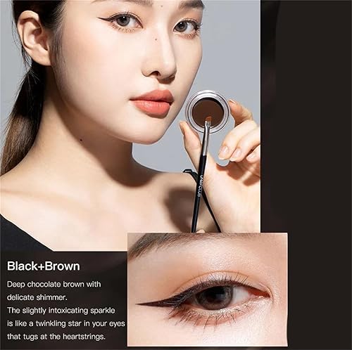 Miniatura 2 de LJXWRF Delineador de ojos impermeable de doble color, paquete de 2 botellas, 2 en 1, delineador de ojos impermeable de doble color, delineador de