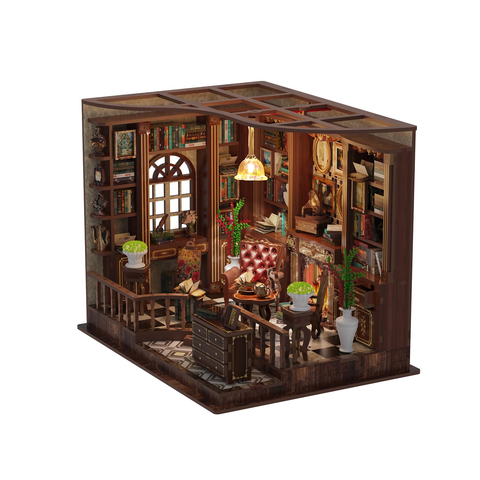 Kit di angoli per libri per adulti, in legno 3D, in miniatura, fai da te, per casa, decorazione per libri, libreria, diorama, regalo di compleanno