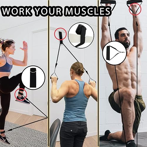 Miniatura 3 de Sutekus Bandas de resistencia de 150 libras de entrenamiento para hombres y mujeres, juego de bandas de ejercicio que incluye asas, anclaje de