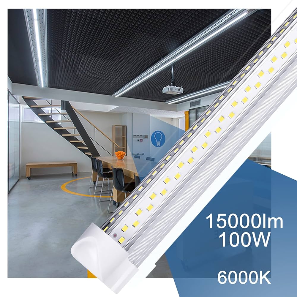 LUZ - 8☆shop ELEKICO 8' Led Shop Lights,Super Bright 19500LM 100W 5000K
