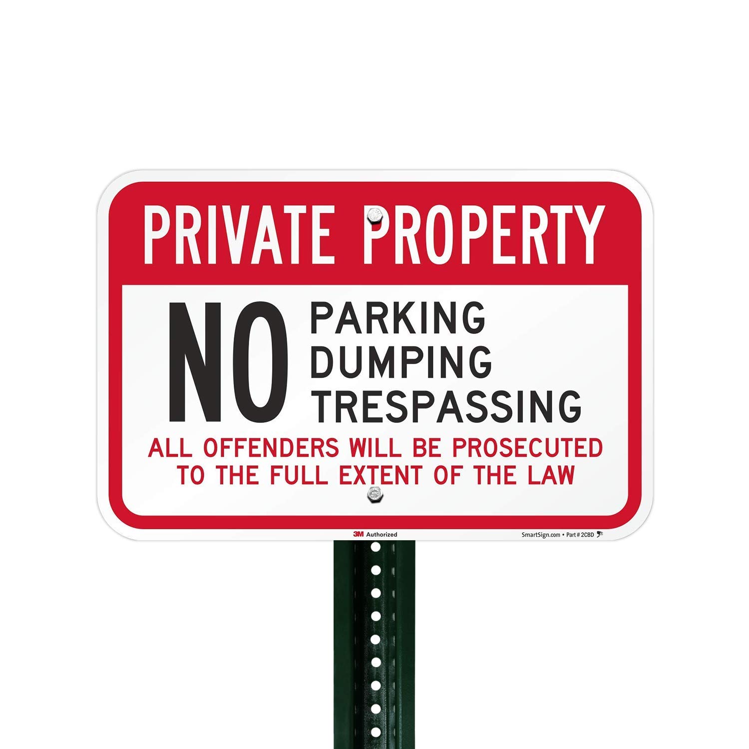 SmartSign Panneau « No Parking No Trespassing No Dumping », panneau de propriété privée – offenders pourpoursuted, 30,5 x 45,7 cm, 3M EG réfléchissant en aluminium et métal inoxydable