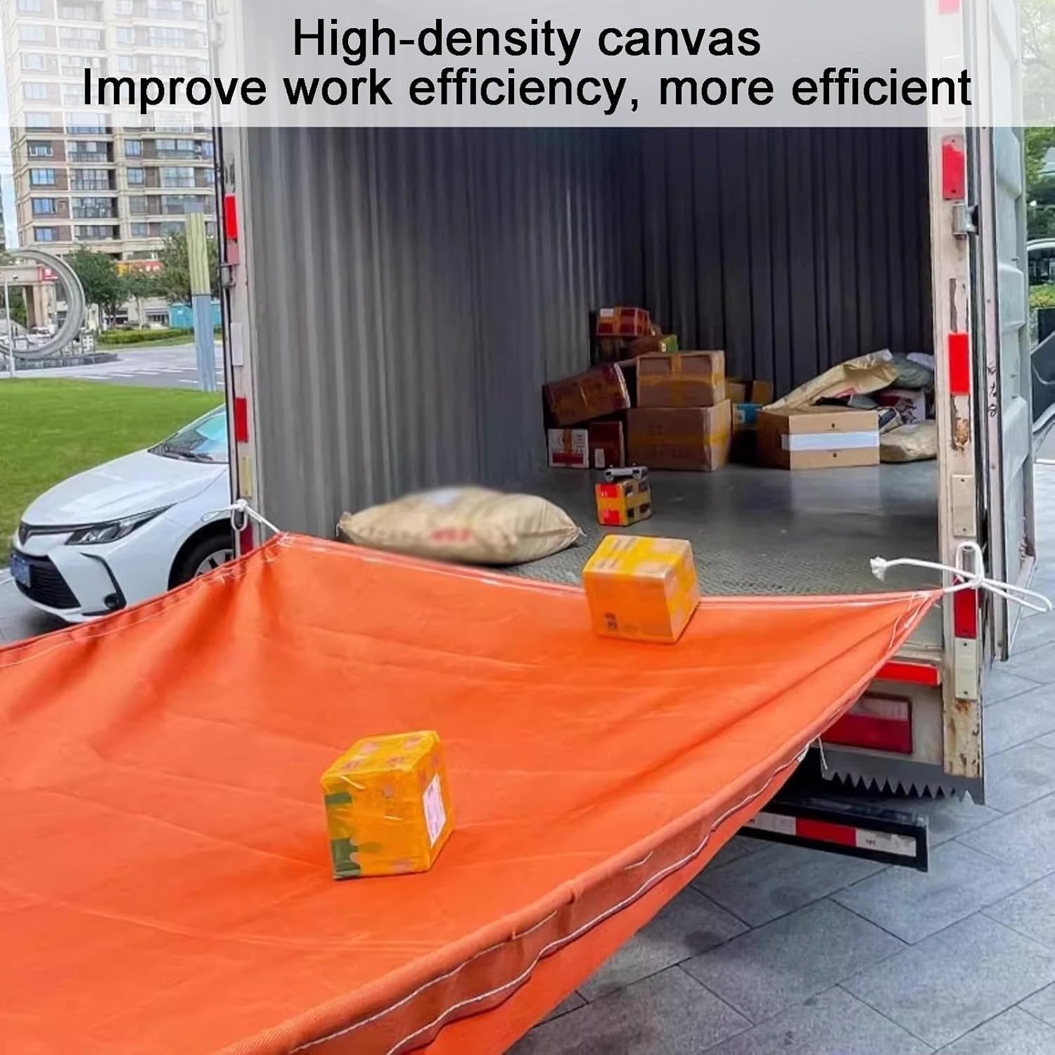 Slitte Professionali con telone Tipo C per Il carico e Lo Scarico di Merci in Cantieri edili e Magazzini e per la movimentazione di Merci Pesanti (1,5 m x 8 m).