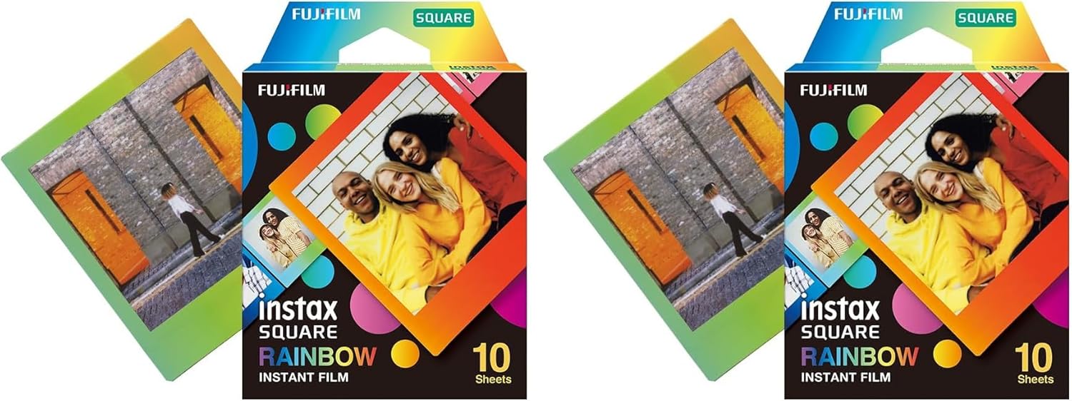 Fujifilm Instax Square Rainbow Film - 10 Exposures (Pack of 2)