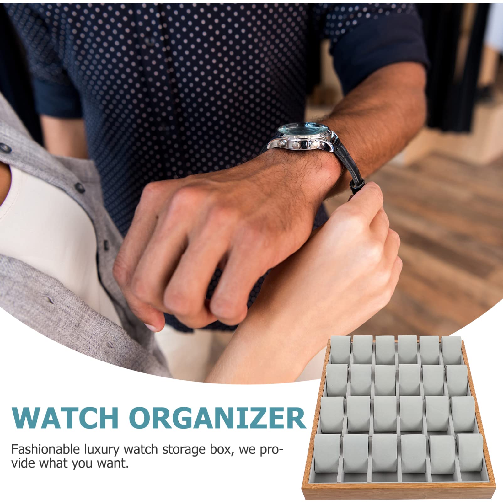 ibasenice 24 Cajas Almacenamiento De Relojes De Madera Exhibición De Escaparate De Pulsera Pulseras De Brazalete Para Mujer Reloj Organizador Caja De Reloj Señoras Pulseras Cajón Hombre Moda