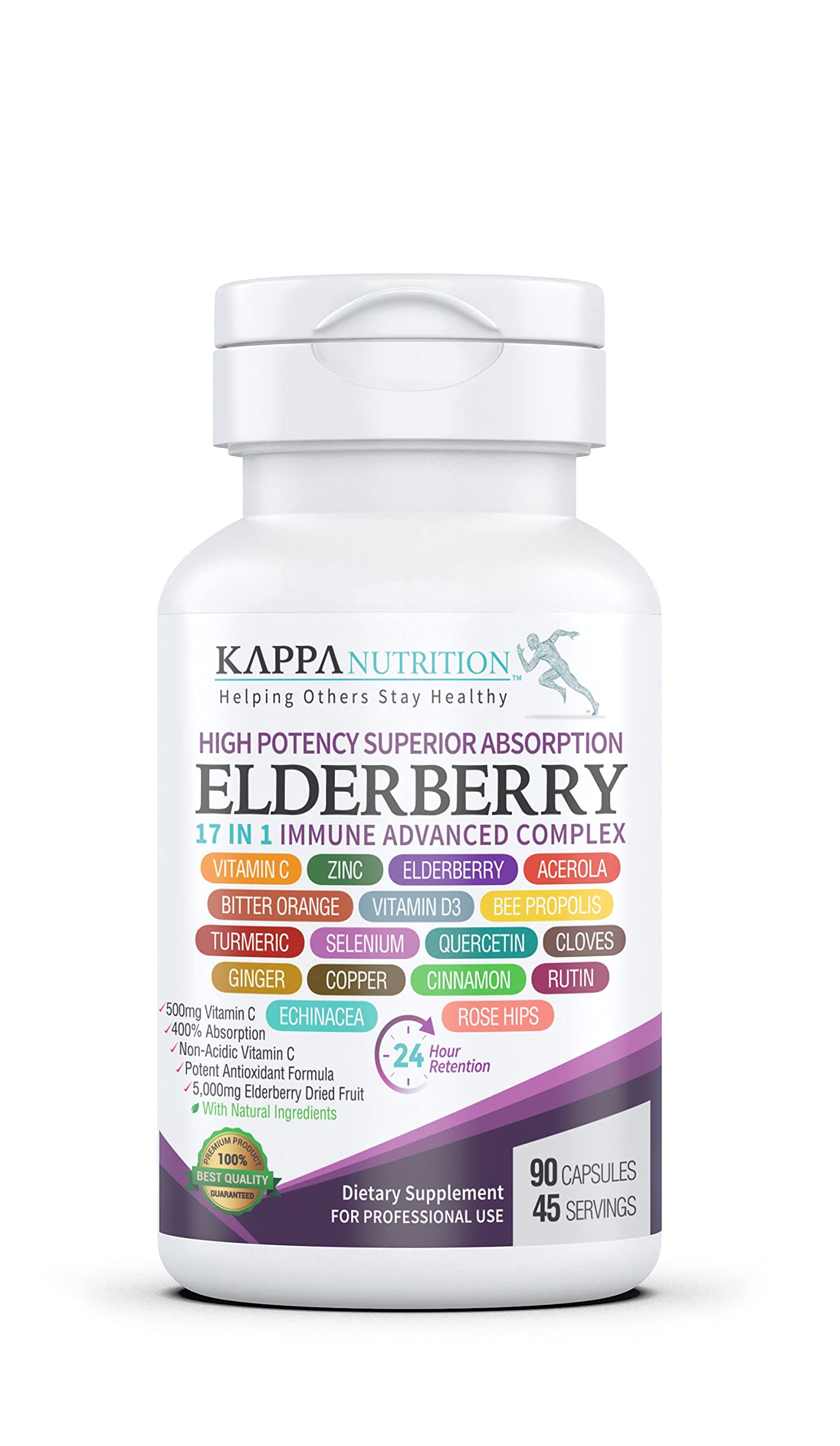 Buy Elderberry 5,000mg, C 500mg, Zinc 50mg, D3 5,000iu, Echinacea, Bee