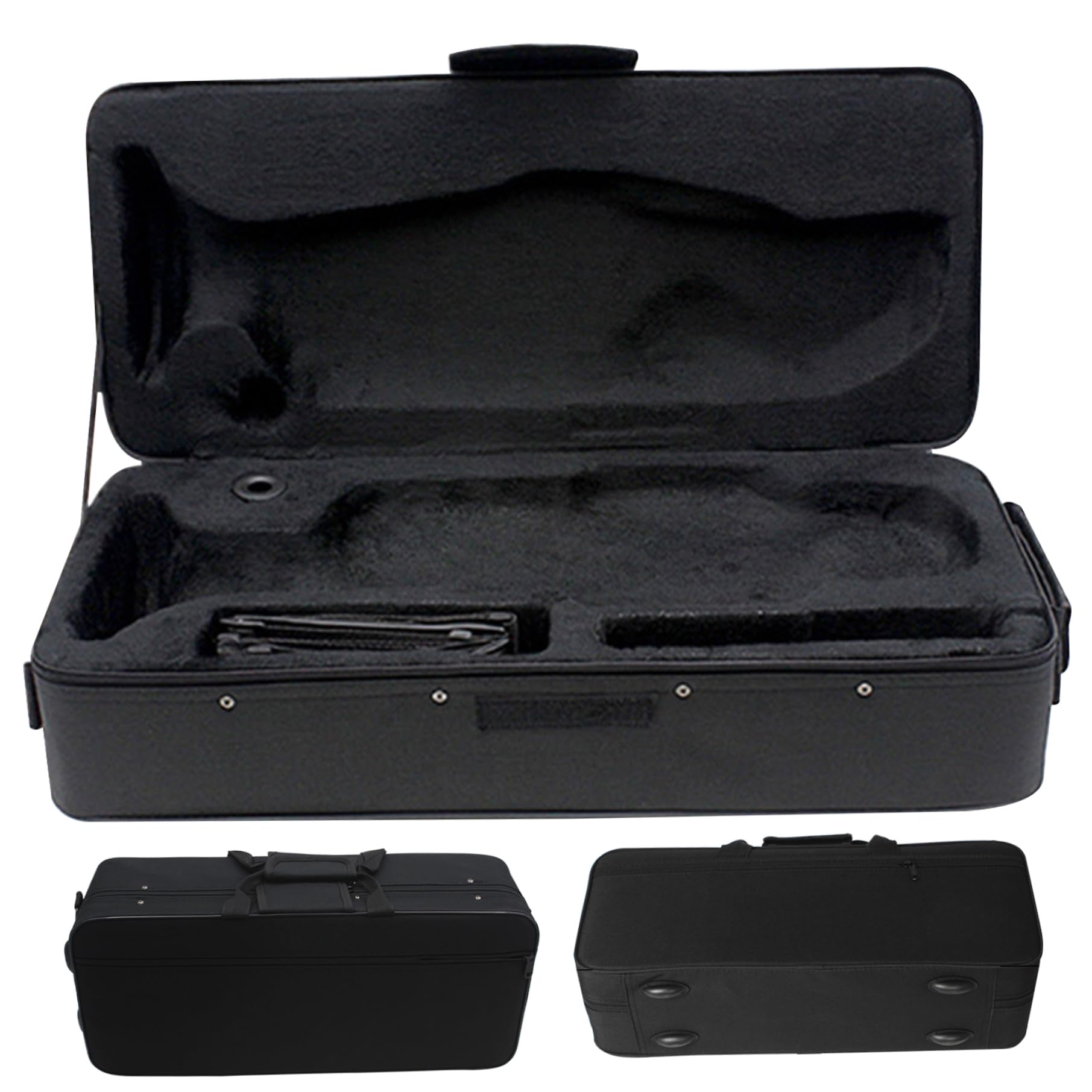 Custodia per tromba Custodia protettiva impermeabile antivibrazione per tromba 3 scomparti con cinghie di trasporto e tasca frontale Borsa portatile in tessuto Oxford 21x9x6 pollici, pr