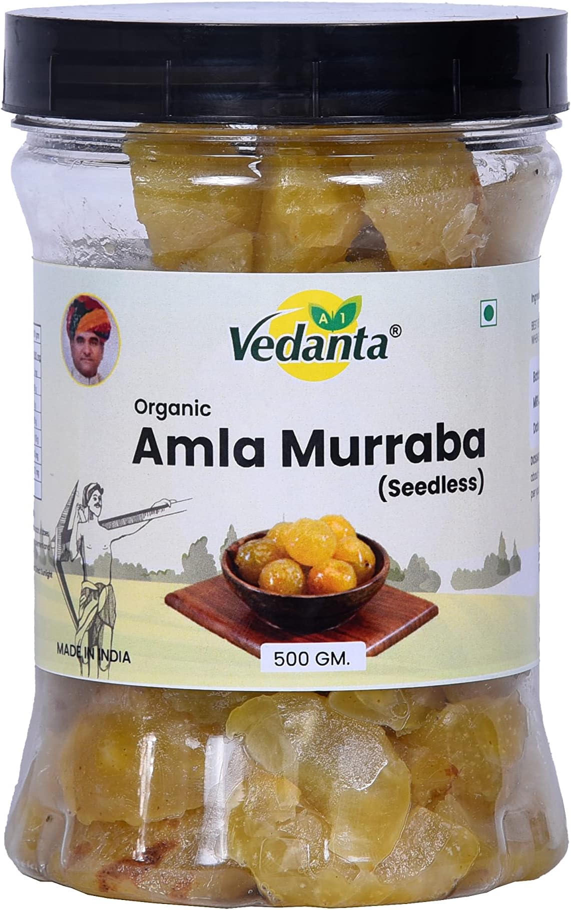 Vedanta Organic Seedless Amla Murabba | 500g | Herbal Immunity Support