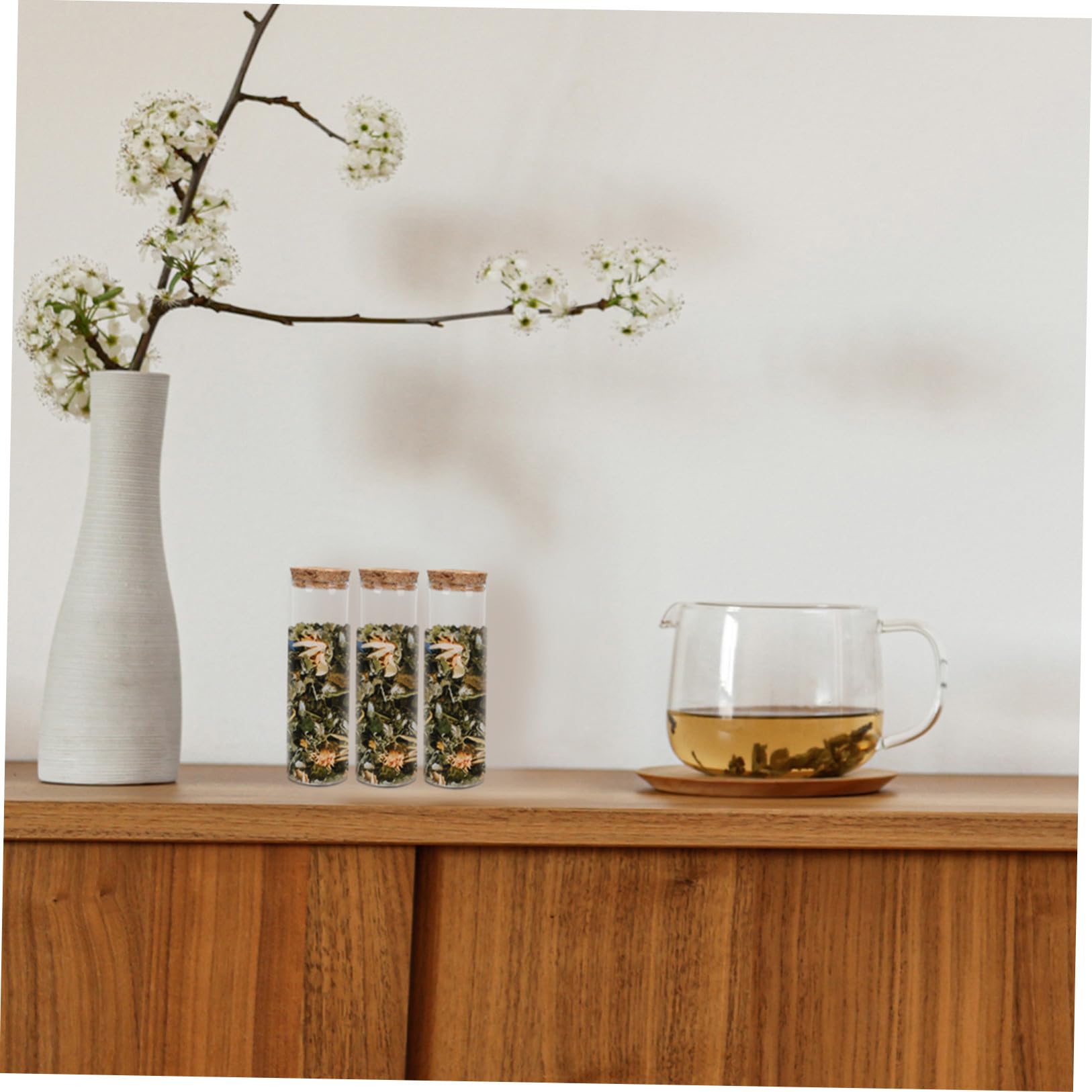 BESPORTBLE 40 Reagenzgläser aus Borosilikatglas 30 ml mit Korkverschluss Flacher Boden Transparente Kleine Glasfläschchen für Selbstgemacht Hochzeitsdeko und Gastgeschenke