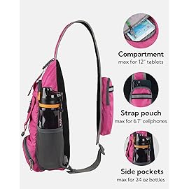 WATERFLY Packable Small Crossbody Sling Backpack Shoulder Chest Bag Daypack for Hiking Traveling
