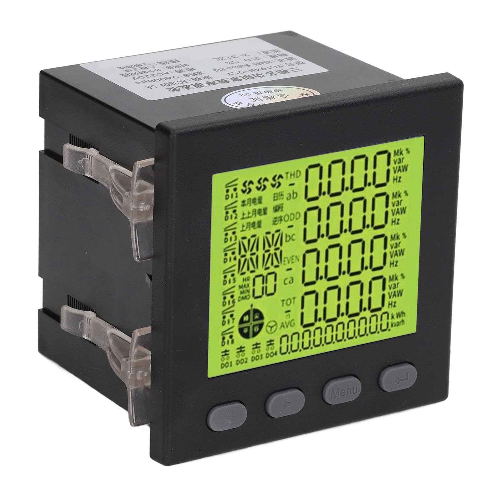 Hyuduo 3-fazowy Miernik Mocy 3-fazowy Licznik Energii Wielofunkcyjny Monitor Zużycia Energii Elektrycznej z komunikacją Obudowa ABS Zmniejszająca palność dla Automatyki Podstacji